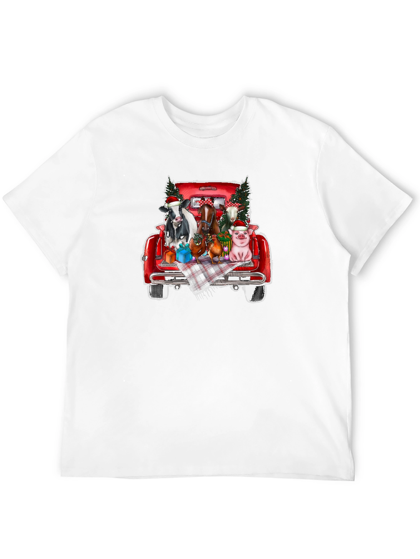 Festive Farm Animals in Truck T-Shirt