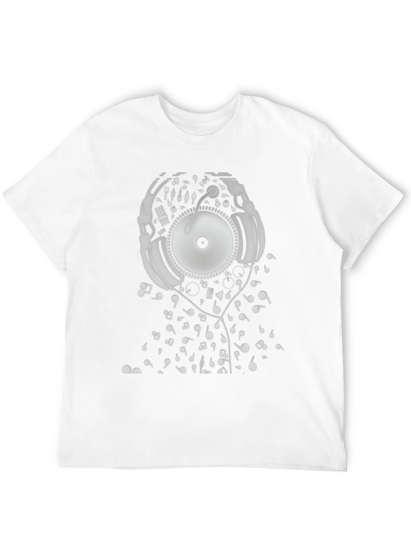 DJ Music T-Shirt - Black Cotton Turntable Graphic Tee