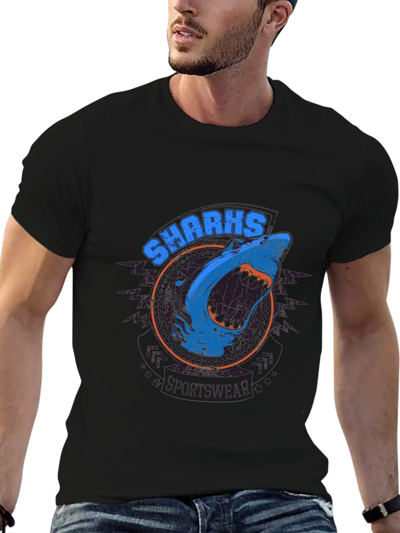 Shark Sportswear Graphic Print T-Shirt