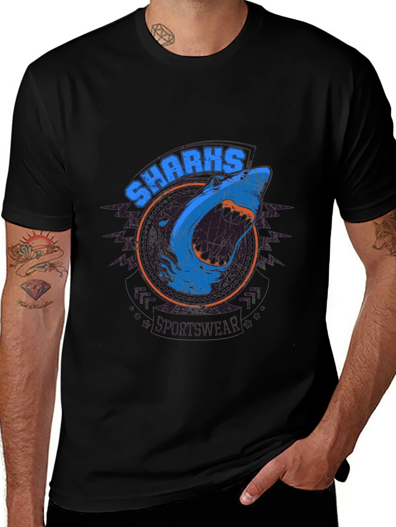 Shark Sportswear Graphic Print T-Shirt