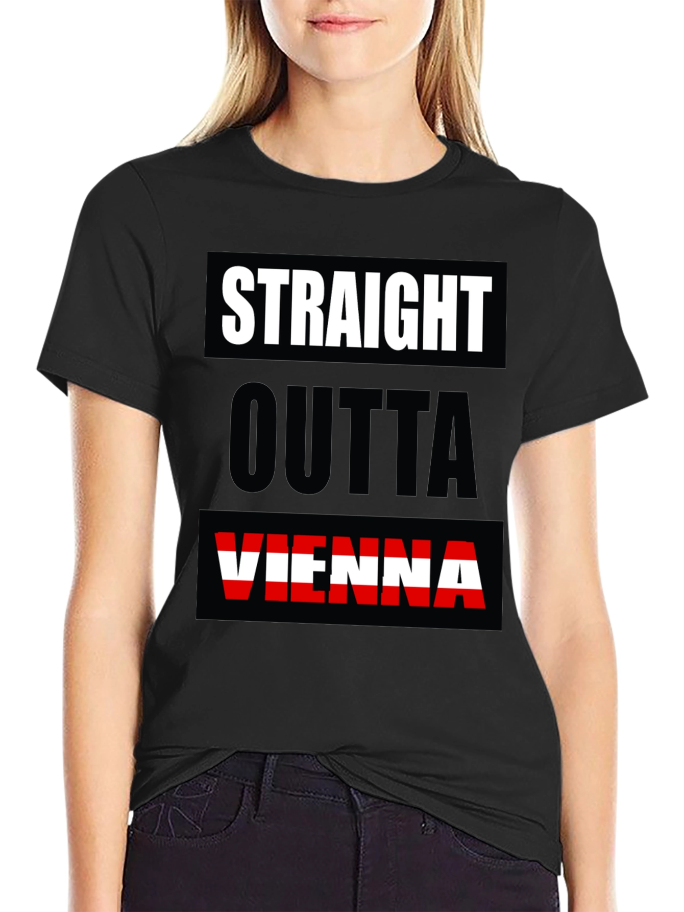 Straight Outta Vienna Black T-Shirt
