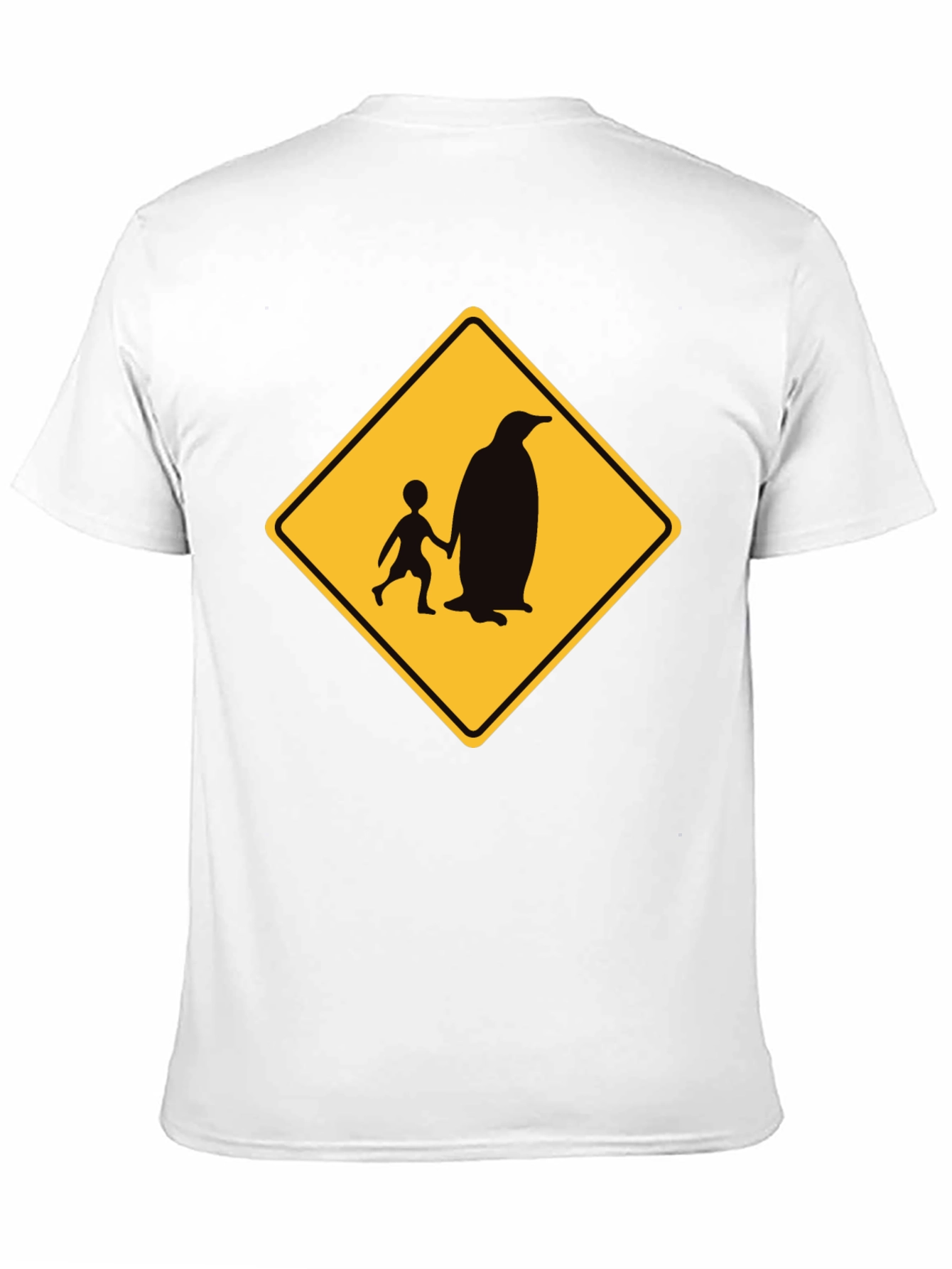 Penguin Crossing Black T-Shirt Novelty Design