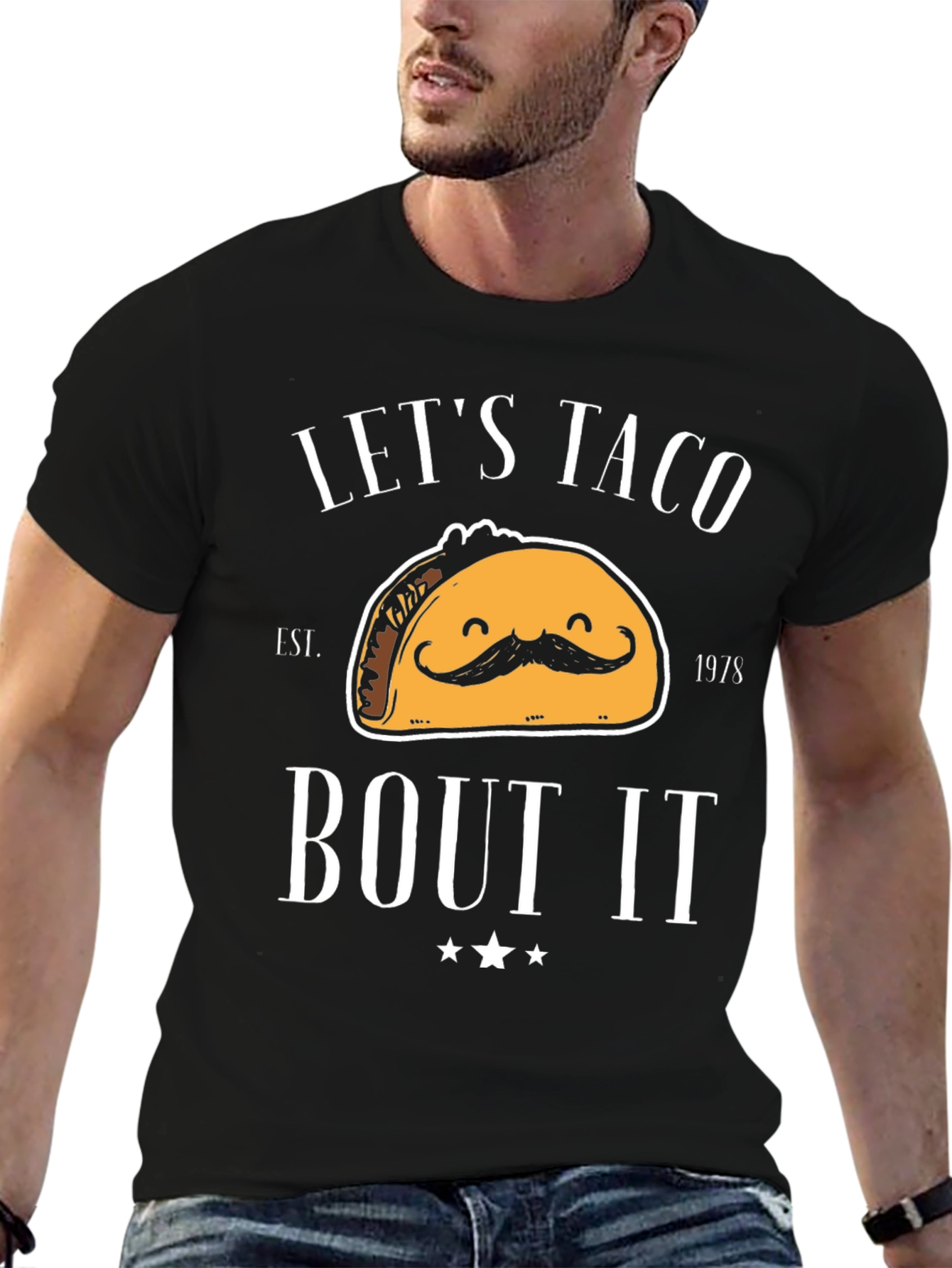Lets Taco Bout It Black Graphic T-Shirt