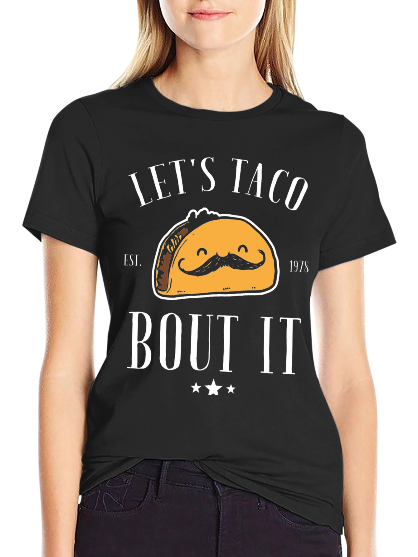 Lets Taco Bout It Black Graphic T-Shirt