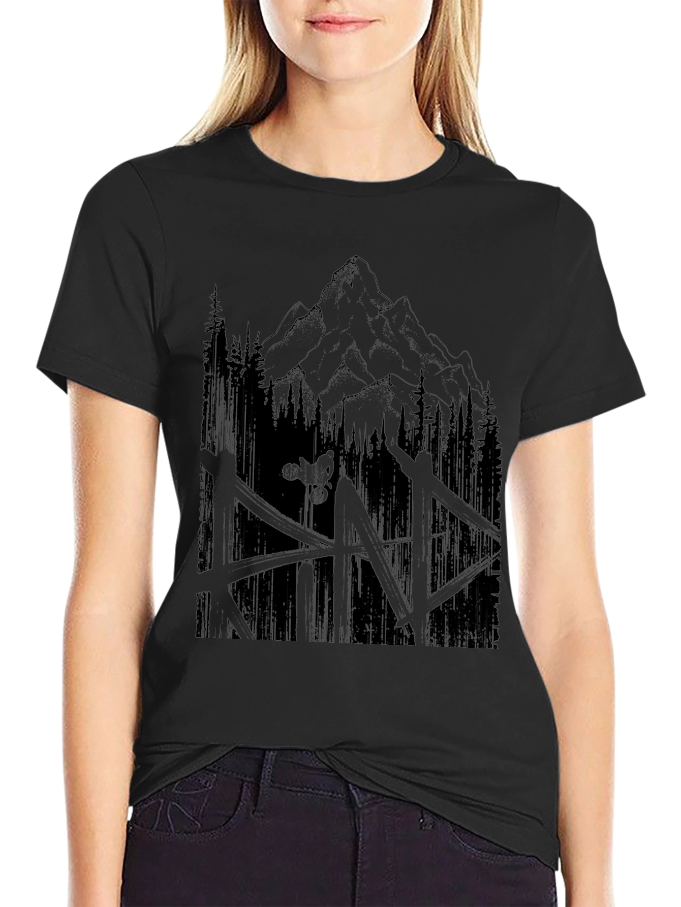 Mountain Biker Graphic Tee - Nature Adventure Shirt