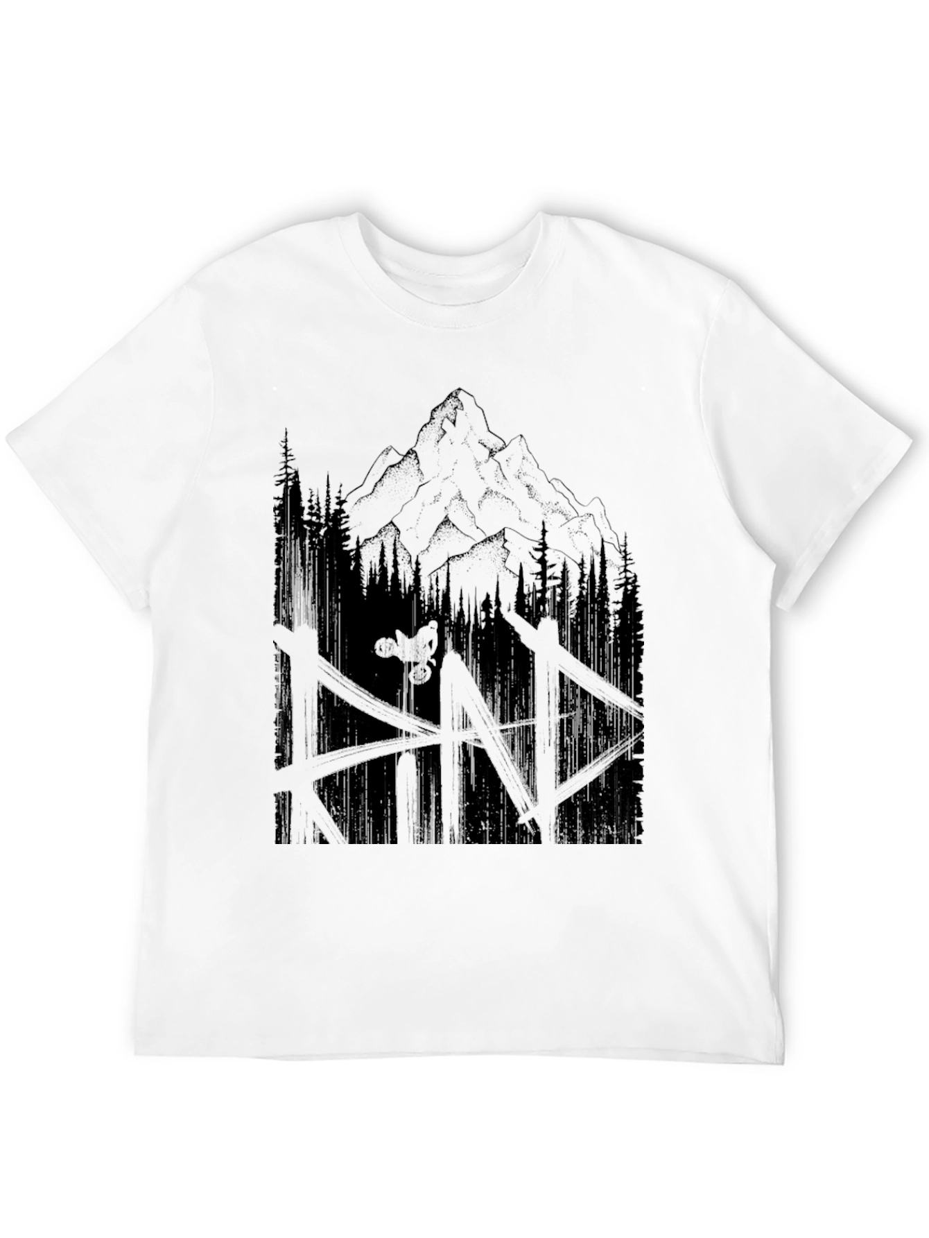 Mountain Biker Graphic Tee - Nature Adventure Shirt