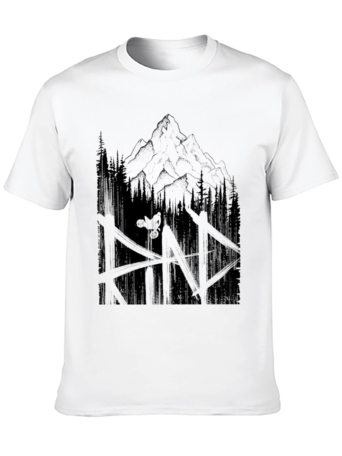 Mountain Biker Graphic Tee - Nature Adventure Shirt