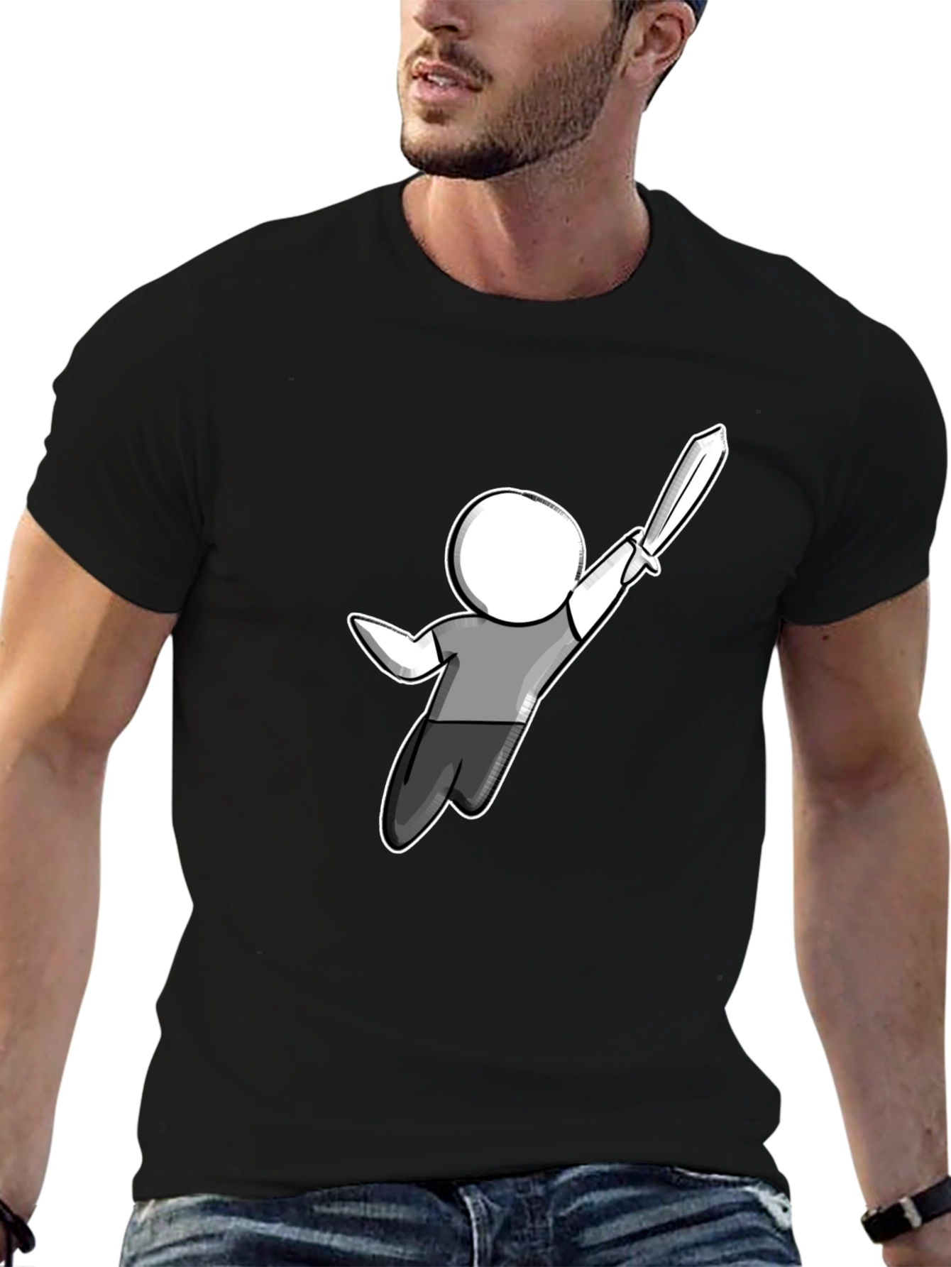 Graphic Tee - Stick Figure Sword