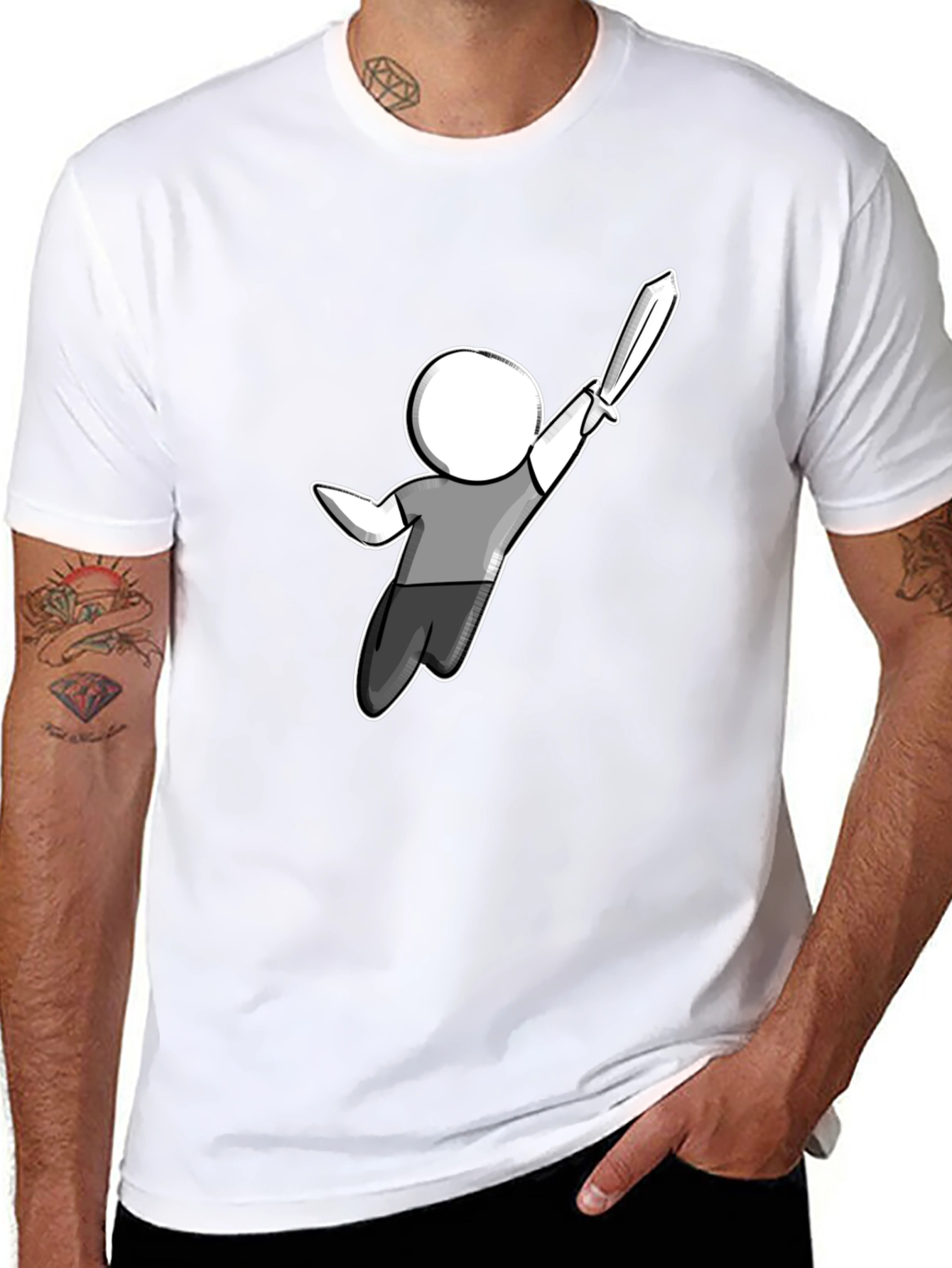 Graphic Tee - Stick Figure Sword