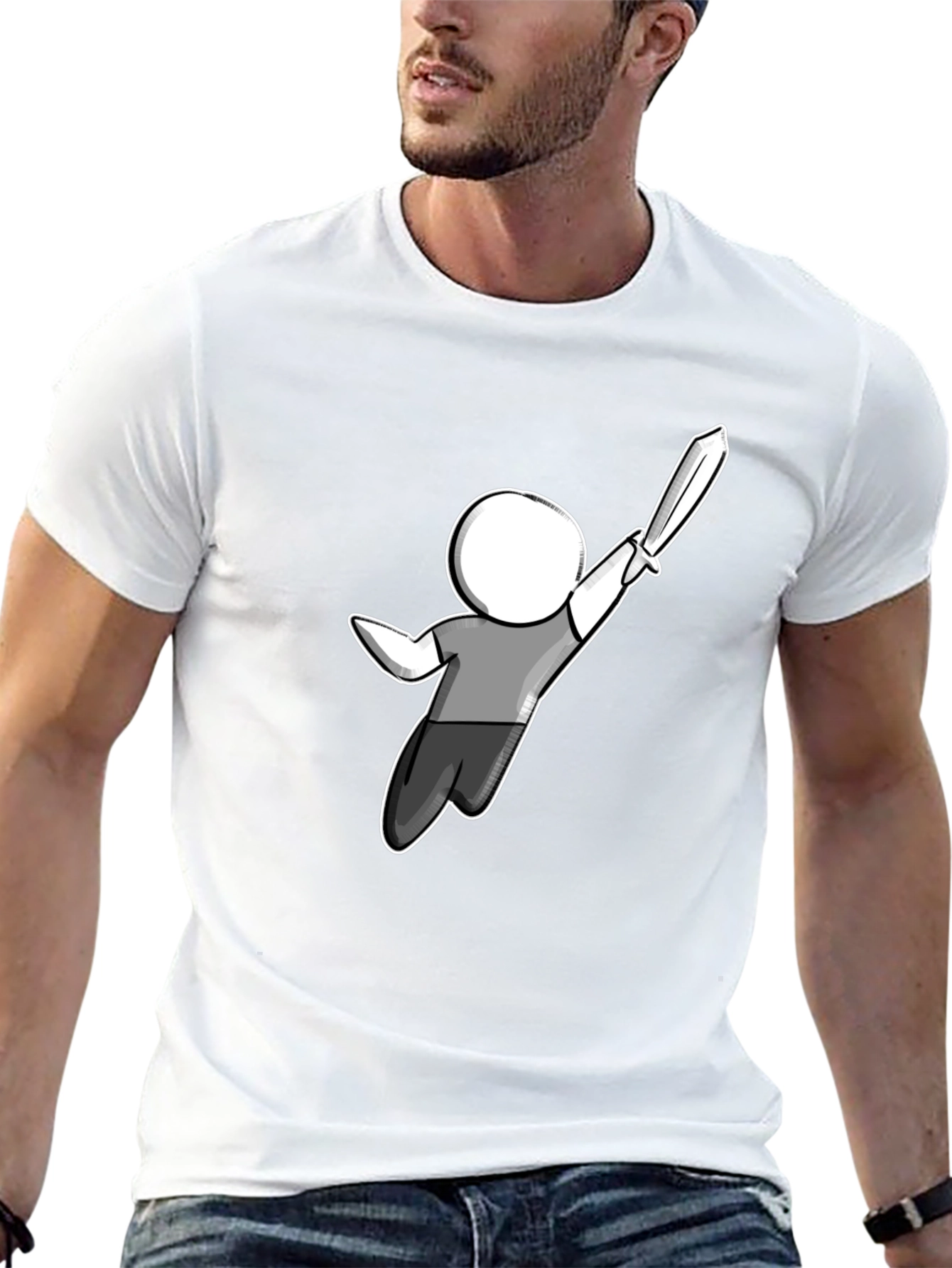 Graphic Tee - Stick Figure Sword