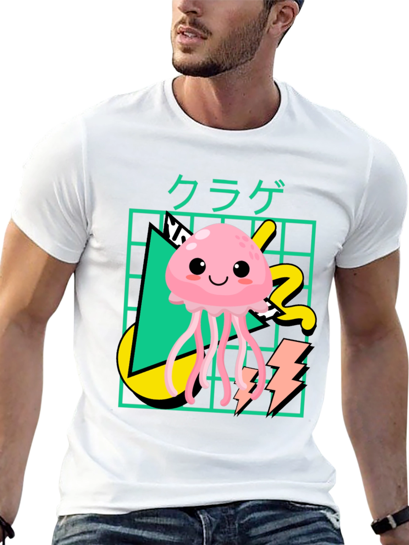 Kawaii Jellyfish Graphic Tee - Retro Style