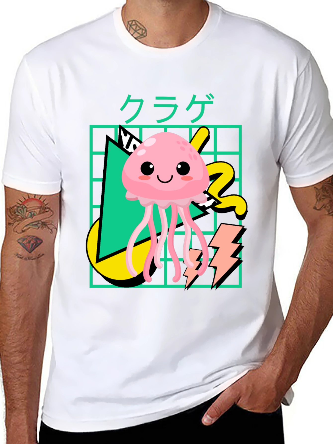 Kawaii Jellyfish Graphic Tee - Retro Style