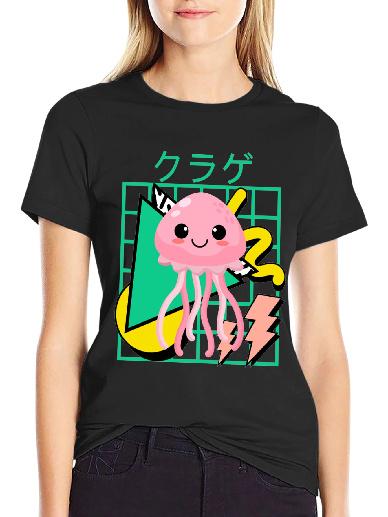 Kawaii Jellyfish Graphic Tee - Retro Style