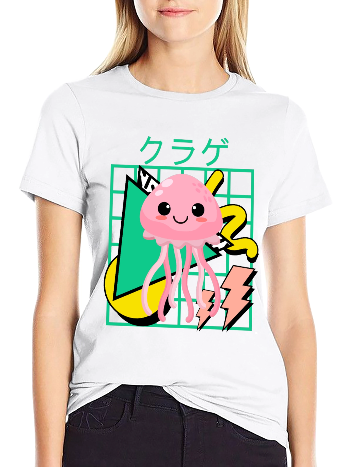 Kawaii Jellyfish Graphic Tee - Retro Style