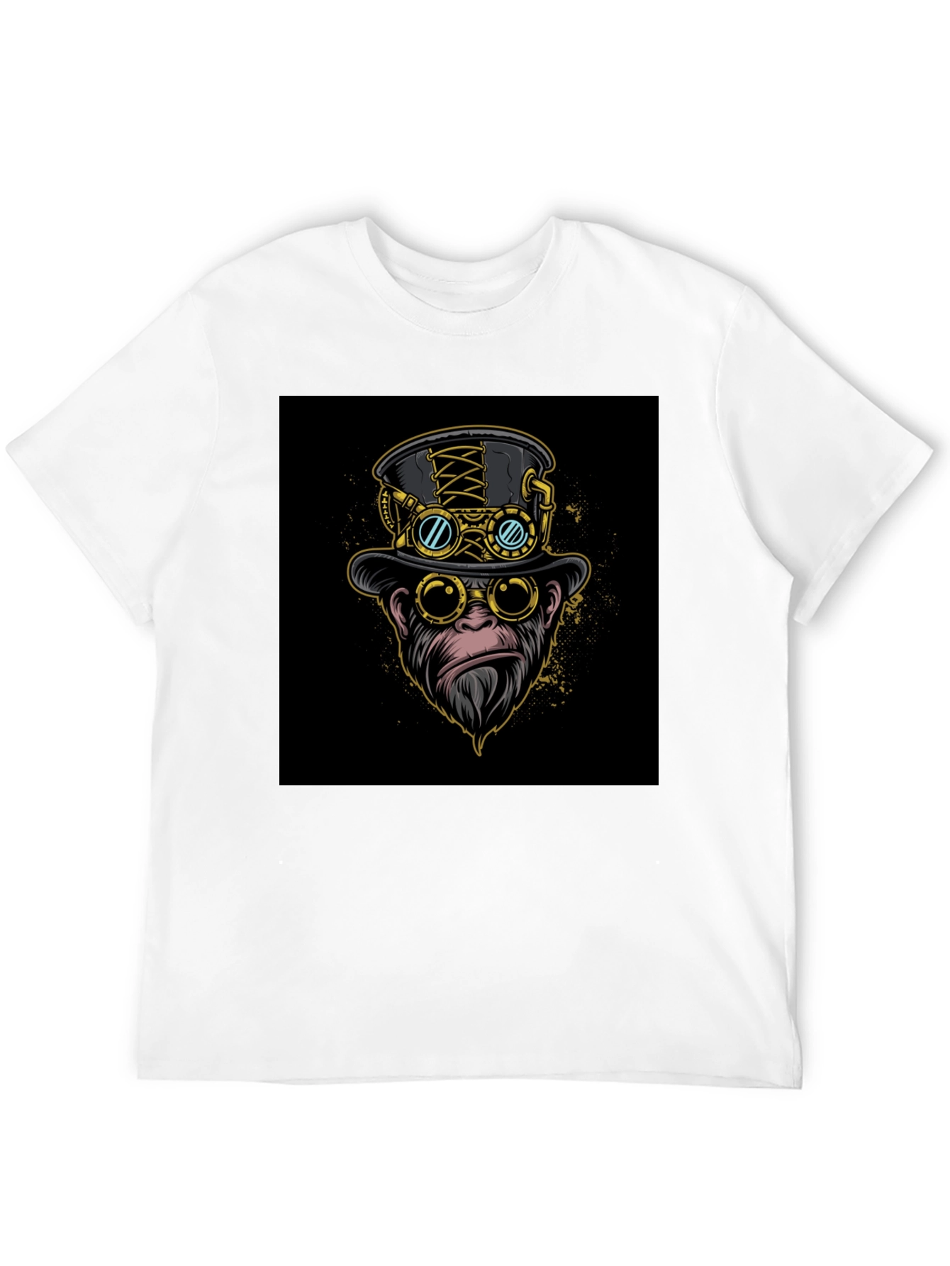 Steampunk Monkey Graphic Tee - Cool Ape Design