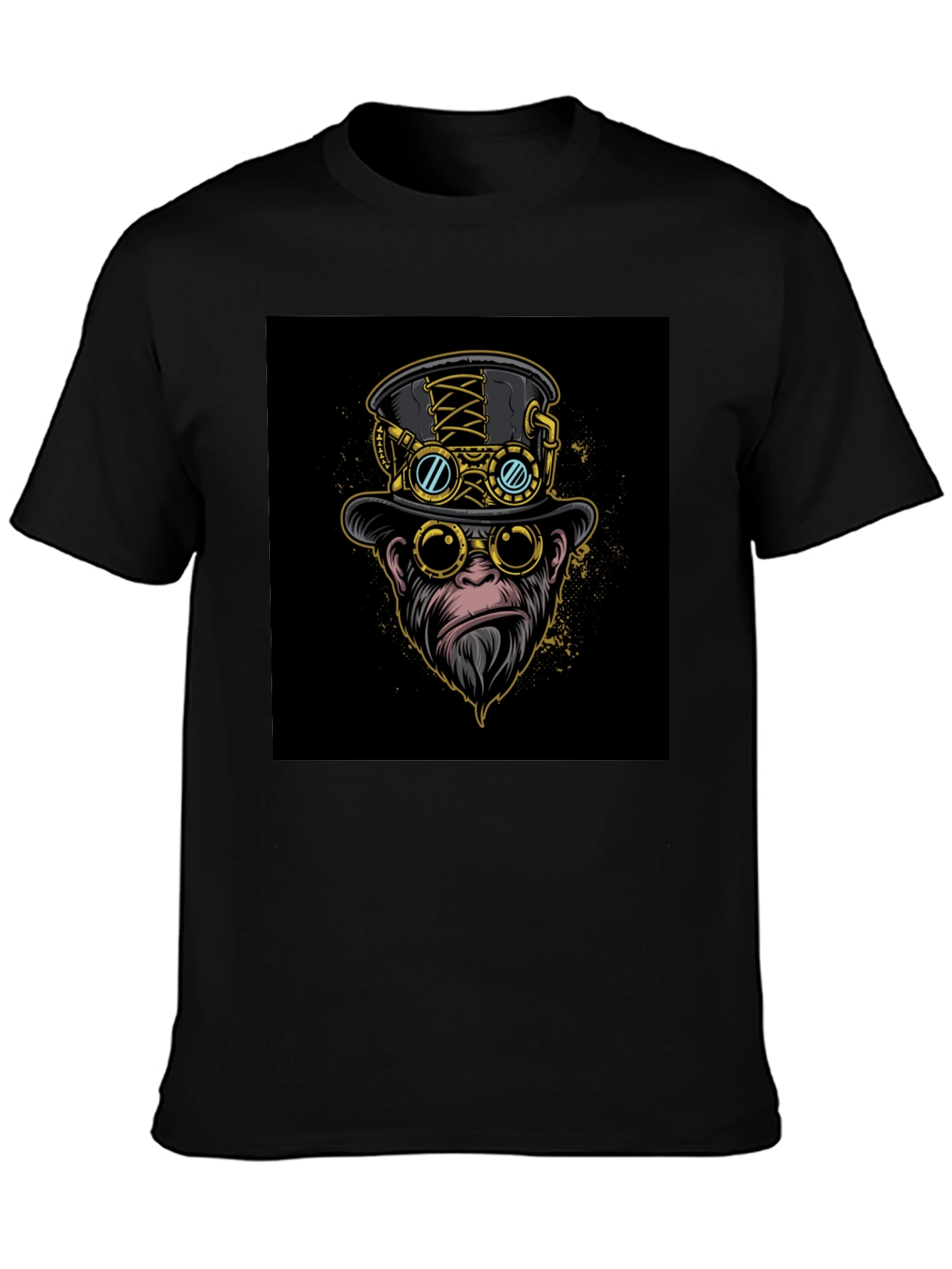 Steampunk Monkey Graphic Tee - Cool Ape Design