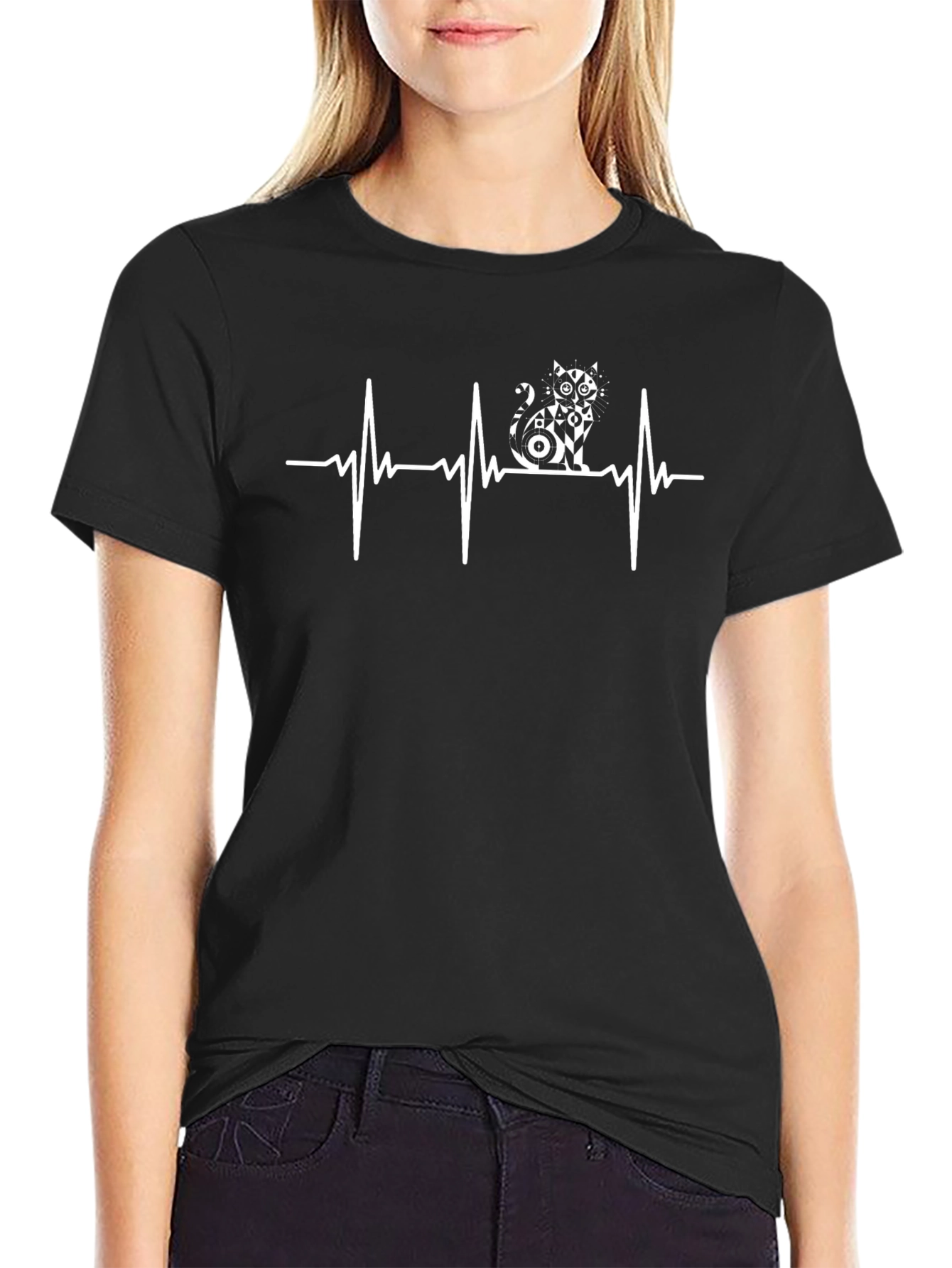 Cat Heartbeat T-Shirt - Purrfect for Cat Lovers!
