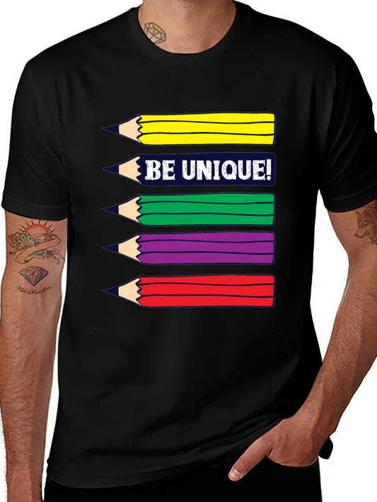 Be Unique! Colorful Pencils Graphic T-Shirt