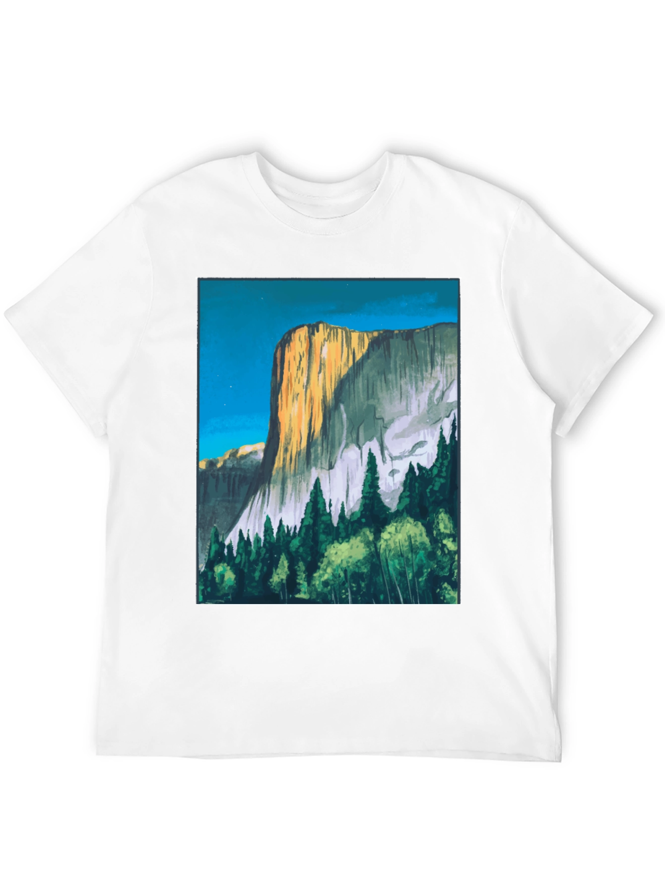 Mountain Vista Graphic Tee - Black Cotton T-Shirt